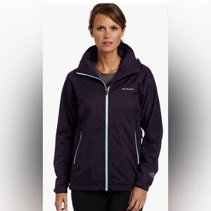 Columbia‎ Rain Jacket Hooded Lightweight Omni-Heat Thermal Comfort Size S
